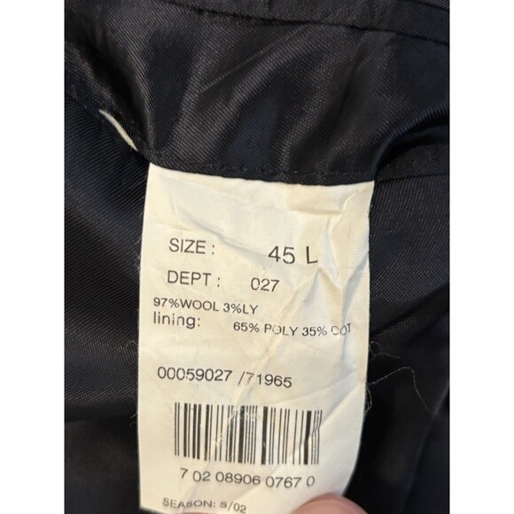 Brooks Brothers 346 Blazer Mens 45L Black 2 Button Wool Stretch Formal Flaw - Picture 4 of 11